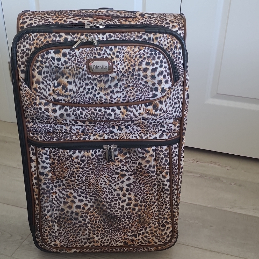 DIONITE Leopard Print Rolling Suitcase 15.5X25
